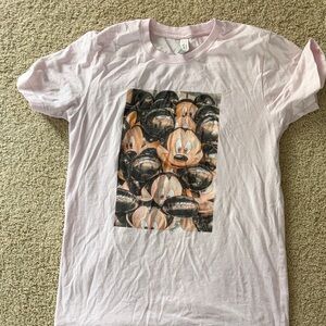 Pink Graphic T-Shirt with Mickey Ballon Print